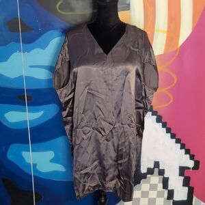 Rick Owens Gray Puff Sleeve Oversized Blouse